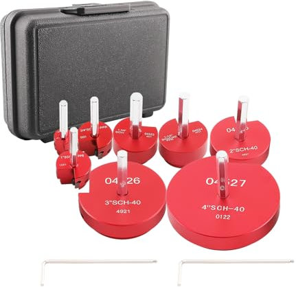 maXpeedingrods Kit de 8 escariadores de tubos de PVC con cabeza de aluminio de 1/2 pulgadas, 3/4 pulgadas, 1 pulgada, 1-1/4 pulgadas, 1-1/2 pulgadas, 2 pulgadas, 3 pulgadas, 4 pulgadas, cabeza de
