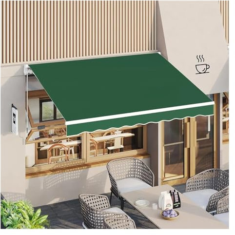 JMORCO Klemmmarkise Einziehbare Markise 10'×8' Deckmarkise mit manueller Kurbel Sonnenschutzterrasse(Green)