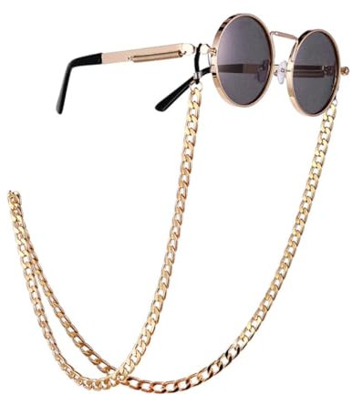 GALPADA Hip-hop Stil Goldene Brillen Kette Für Männer Anti-rutsch Brillenhalterung Sonnenbrillen Kordel Für Sport Und Freizeit Eyewear Retainer Für Aktiven Lebensstil
