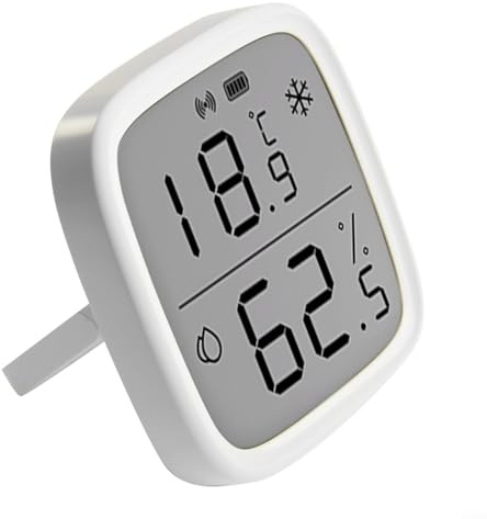 Zilimontt SNZB-02D Capteur d'humidité et de température intelligent Zigbee LCD, pour surveillance à distance et domotique, thermomètre hygromètre sans fil, pour Alexa, pour Google, pour la maison