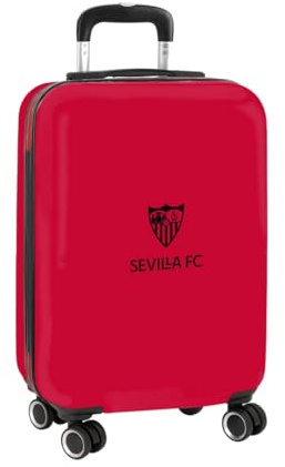 Sevilla FC - Trolley de Cabina 20 Pulgadas, Maleta con Ruedas, Candado de Seguridad, Maleta Ligera, 34.5x20x55 cm
