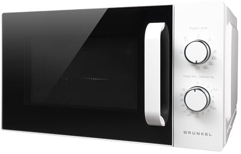 Grunkel Microondas con grill MWG20MA de 700W y 20 litros de capacidad con 6 niveles de potencia, descongelación y plato de