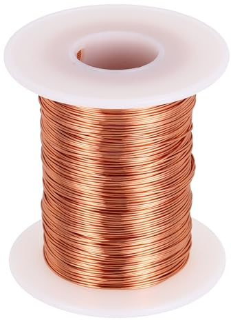 sourcing map Cable magnético de 24 AWG, alambre de cobre esmaltado de calibre 24, alambre de bobina magnética de 6 onzas para transformador, motor, eléctrico, 155 C (311 F)
