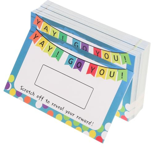 NUOBESTY 100stücke Rubbelspiel-aufkleberkarten Rubbellose Zum Belohnen Für Junge Mädchen Und Schüler Motivierende Diy-rubbelpreise Für Klassenzimmer Und Schulbedarf Blanke Rubbelkarten