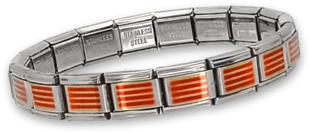 Feyma Pulsera de Cataluña de Acero Inoxidable | Bandera Senyera Catalana | Regalo para Hombre y Mujer