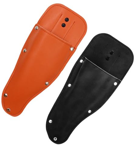 Toyvian Custodia Per Forbici Da Potatura in Pelle, Set 2 Pezzi (nero Arancione), Borsa Per Potatore Da Giardino Portatile Fissaggio Per Cintura, Protezione Anti-ruggine e Design Resistente