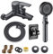 suaywo Mitigeur Baignoire Noir 5 Modes Douche Monocommande de Baignoire Tuyau Inox 1,5m, Support Sans Perforation Convient pour la Maison, les lieux Publics, les Hôtels et Autres lieux