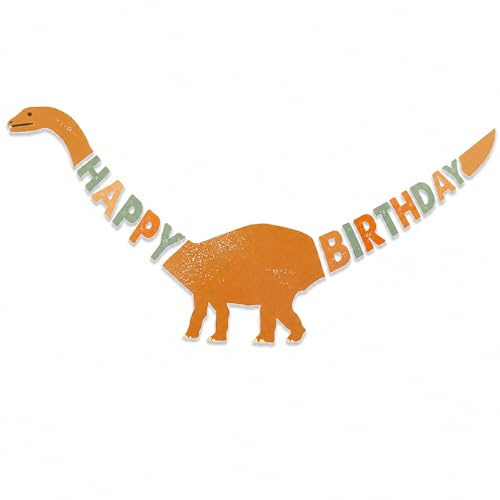 Ovanda Dinosaurier Happy Birthday Girlande, Dino Geburtstag Deko Kindergeburtstag, Dinosaurier Banner Papier, Geburtstagsgirlande für Jungen Mädchen, Dino Party Deko Geburtstag Partydeko