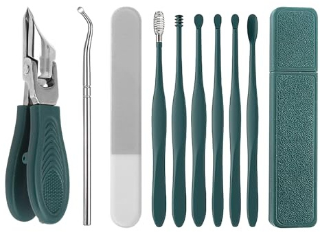 Örnnäbbnagelklippare 9 set, Eagle Beak Beveled nagelklippare med öronplockare, set med 6, nagelklippare, fotnaglar, nagelklippare, nagelklippare, örn näbbsax för seniorer, kvinnor