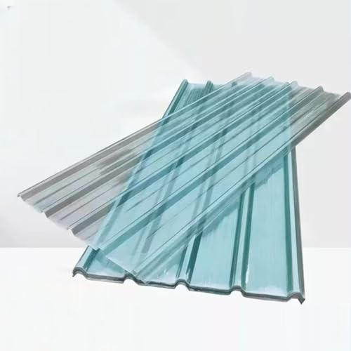 Placa de Iluminación Frp de 1mm,Paneles de Techo,Chapa Ondulada Transparente a Prueba de Lluvia para Invernaderos,Cocheras,Planchas Transparentes Tejados para Garaje (0.9x0.5m/35x20in,1 PCS)
