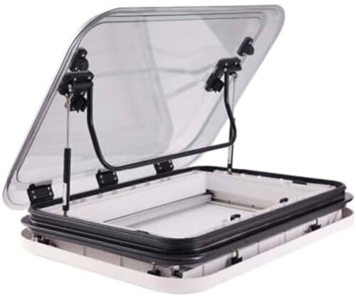 Wasd3Pods Rv Skylights, Caravan Motorhome Roof Vent Hatch, Roof Window with LED Light Camper, Windows Replacement Skylight with Lamp,For Caravans Rv Camper Food Truck 800 * 500mm