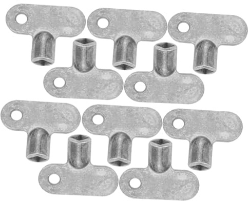 LIFKOME 10pcs Zinc Alloy Radiator Air Bleed Keys Square Radiator Tail Valve Tools for Plumbing Heating Maintenance with Pre Drilled Hole for Easy Carrying and Storage