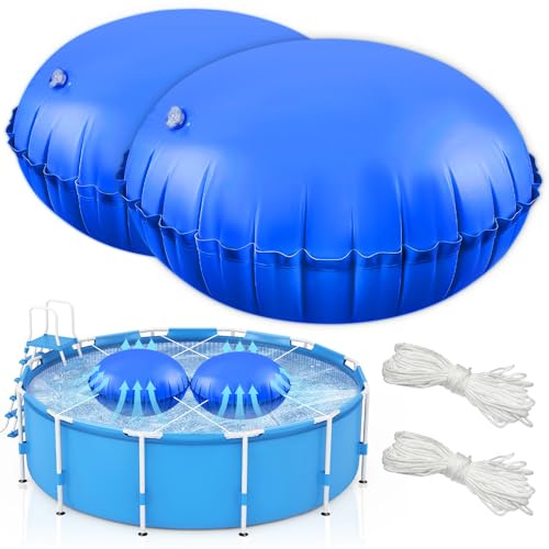 TZEKING 2PCS Coussin Gonflable de Piscine d'hiver,avec Corde de 15 m,Coussin de Piscine,Coussin De Piscine d'hiver,Oreiller de Piscine d'hiver,pour la Plupart des Piscines,Spas,Fontaines