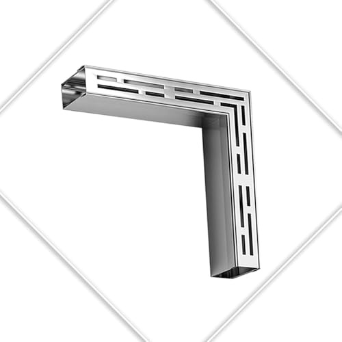 QSPNVFB Canal De Drenaje De Esquina De 90°, Canaleta Desague Con Rejilla Acero Inoxidable, Accesorio De Drenaje De Alcantarillado Para Jardin Patio(3.5X3cm(1.4x1.2))