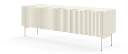 FURNLUX TV Unit Muti Beige MDF & Chipboard 147 x 40 x 51 cm 3 Doors & 3 Shelves Living Room Cabinet