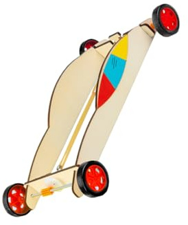 Whoasyst Rubber Band Propelled Vehicle Model Classroom Teaching Tool For Kid Student 6+ Rubber Band Powered Wood Car Assembly Toy Adult Hobby Model