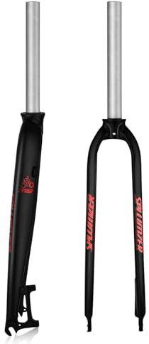 Fourche VTT à frein à disque, en alliage d'aluminium rigide, diamètre 1-1/8, diamètre 26/27,5/29, diamètre 28,6 mm, tube droit sans filetage, ultralégère, pour vélo de route, gravel et VTT.