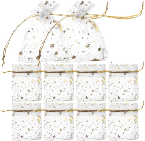 OSOLADY 100 Stück Organza Geschenkbeutel aus Stoff mit Kordelzug Elegant und Praktisch für Schmuck Kleine Gegenstände und Geburtstagsfeiern