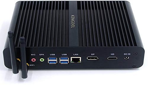 KINGDEL NC860 Fanless Mini PC, Slim Desktop Computer, i7-8550U 8th Gen. 4 Cores CPU, 16GB DDR4 RAM, 512GB NVMe SSD, 4K: 4096x2304, HD Port, DP, Wi-Fi+Bluetooth, Silent Working