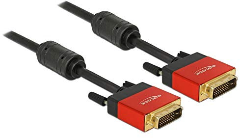 DeLock Câble DVI 24+1 mâle vers mâle Rouge 5 m