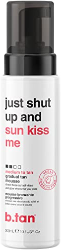 b.tan Graduelle Selbstbräunungsmousse | Just Shut Up and Sun Kiss Me - Mit Der Du Dein Glorreiches Goldenes Ich Entfalten Kannst, Vegan, 300 ml