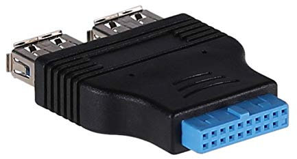 Akyga AK-CA-58 - Adaptador de Placa Base (2 Puertos USB 3.0 A Hembra/USB 19 Pines)