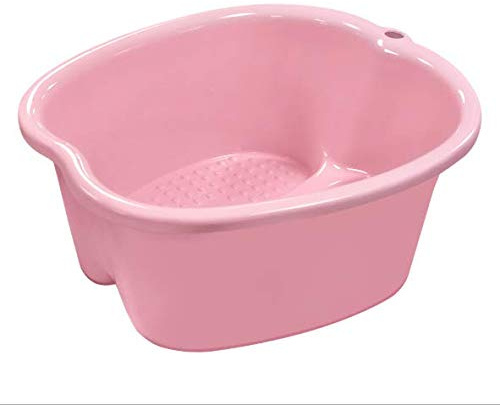 Foot Bath Spa,Water Spa and Foot Massage, Sturdy Plastic Foot Basin for Soaking Foot,Toe Nails, and Ankles,Pedicure,Portable Foot Tub (Pink)