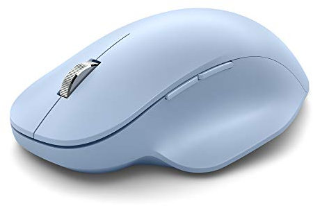 Microsoft Bluetooth Ergonomic Mouse, Pastel Blue - All-Day Comfort with Soft Thumb Rest, Connect Up to 3 Devices, 3 Programmable Buttons, PC & Mac Compatible
