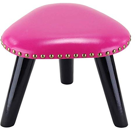 MU Fußstützen Massivholz-Hocker Kreative Pu Dreieck Schuh Ändern Hocker Kinderbank,31X24Cm,F