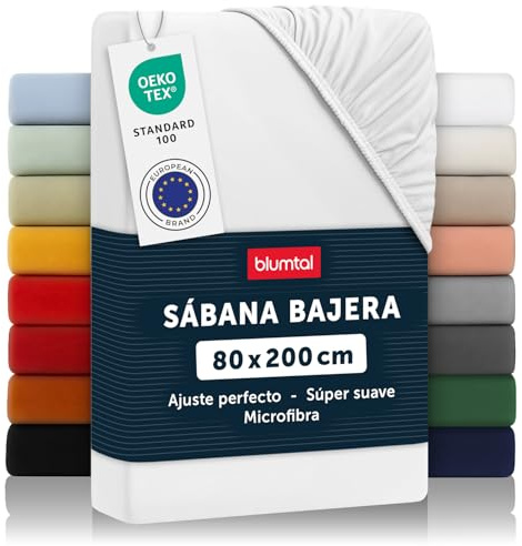 Blumtal® Spannbettlaken 80x200x30cm aus Microfaser - Oekotex zertifiziertes Bettlaken Spannbettlaken in Weiß
