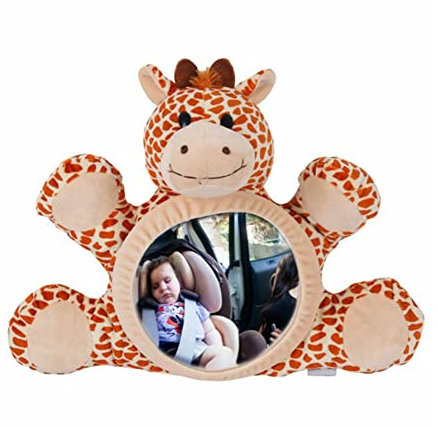 Rückspiegel Baby Autospiegel, Asudaro Cartoon Baby Auto Rückspiegel Rücksitzspiegel für Babys, Rückspiegel Baby Auto Baby Autospiegel Kinder Sicherheitsspiegel Hängen Puppen Tier Spielzeug,Farbe