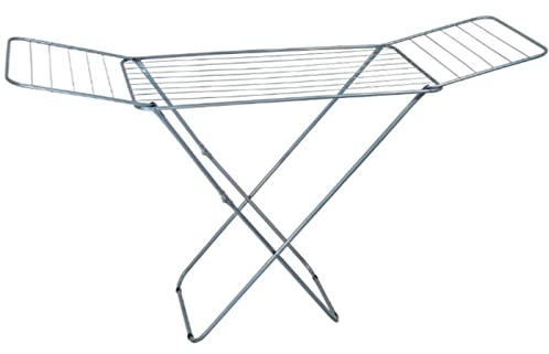 Acan Tradineur - Tendedero Plegable metálico, 20 Metros Espacio de tendido, Soporte para Tender Ropa, Patas Antideslizantes (Plateado, 182 x 56 x 107 cm)
