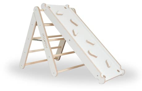 mumy Kletterstudio für Kinder, verschließbar mit Rutsche | aus Massivholz | Entworfen und hergestellt in Italien aus nachhaltigen Materialien (easyCLIMB Safe + easySLIDE)