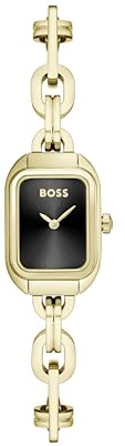 BOSS Zwei-Zeiger-Quarzwerk-Uhr für Damen Kollektion Hailey mit Hellem Gelbgold Edelstahlarmband – Erhältlich mit Goldenem oder Schwarzem Zifferblatt