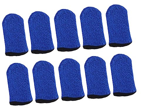 Gadpiparty Touchscreen Fingerschutz aus Nylon und Gewebe, Blau, 10 Stück | Leichte Daumen und Fingerschutzhüllen, Anti Fingerprint, für Mobiltelefone bei Handyspielen