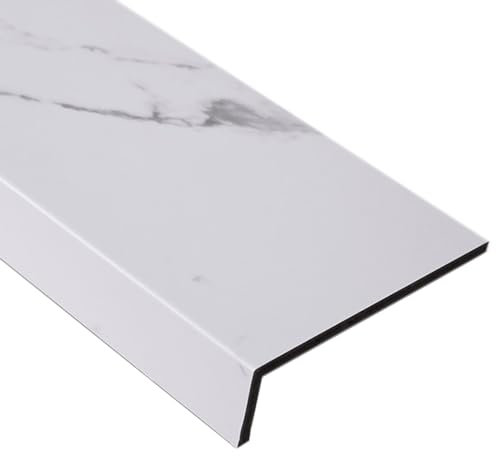 Fensterbank Fensterbankabdeckplatte - Auf Größe Schneiden, Leistenreparatur-Schutzbrett Weißer Marmor-Stil Finish, Türrahmen-Ersatz-Akzentabdeckung ( Color : W-15cm(5.9in) , Size : L-85cm(33.5in) )