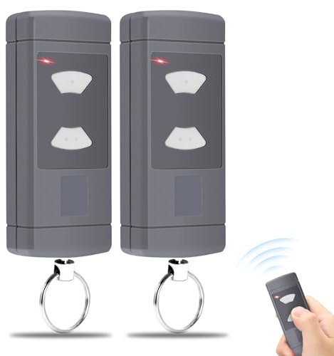 40,685MHz Garagentoröffner, 2 Stück Garagentor Fernbedienung Kompatibel mit Handsender HSE2-40, HSM4-40, HSM2-40, HSE4-40, HS2-40, HS4-40 Fernbedienung, 2 Kanäle, Graue Tasten