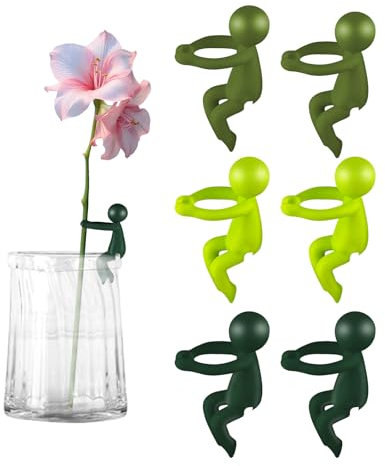 6 Pcs Plant Cutting Holder Little Men - Funny Plant Cutting Holder Figure, Cute Plant Propagation Buddy, Plant Propagation Friends Support for Indoor Plants, Stems, Cuttings, Plant Lovers Accessories