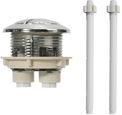 Amcbkyea Botón Universal Cisterna WC 40 mm, Repuesto Doble Descarga para Inodoro, Pulsador Plata para Tanques de Agua de 37-44 mm, Instalación Sin Herramientas, Ahorro de Agua y Fácil Uso