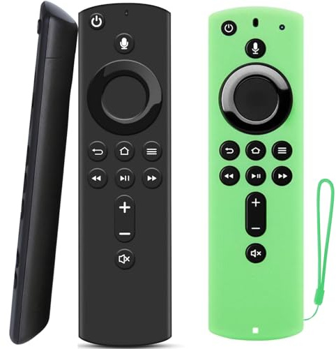 Fire Stick Remote Control, Replacement Voice Remote for Fire TV Stick 4K/Lite/Cube (2nd Gen) - Voice Control Compatible with 1st & 2nd Gen Devices‌ (Cyan Remote Case)