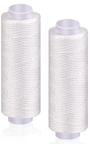 2 Stück Nähgarn Weiß, 200 Yards Faden, Nähgarn für Nähmaschine | Weißer Nähfaden Thread Garn Nähmaschine für Handquilten, Sticken und Basteln