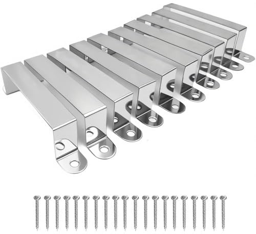 10PCS Fence Panel Clips, Galvanized Post Brackets with Screws | Galvanized Steel Heavy Duty Fences Post Security Brackets, Anti-Rattle Panel Stabilizer for Concrete or Wooden Posts