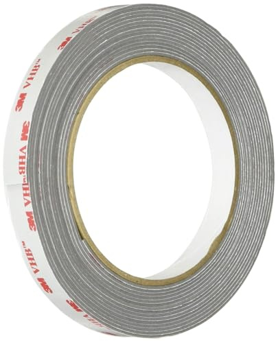 DBSTAR 3M 4941 Nastro biadesivo in schiuma acrilica VHB, 1,27 cm x 4,5 m, ideale per legami durevoli e duraturi che resistono a stress, umidità e temperature estreme