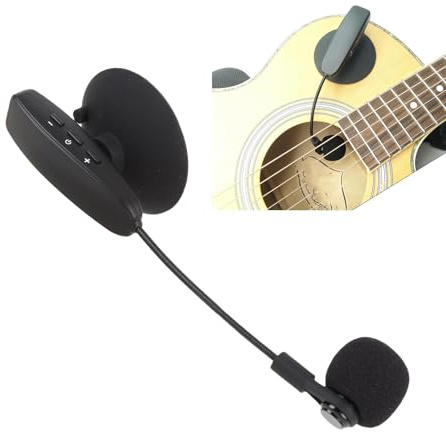 Jectse Drahtloses Violinmikrofonsystem, 2,4-G-drahtlose Sender- und Empfänger-Instrumentenmikrofone, Universelles Schwanenhals-Pick-Up-Instrumentenmikrofon mit Saugnapf für Musiker
