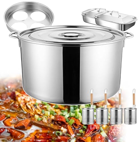 Juego de utensilios de cocina multifunción de acero inoxidable, olla manual para pasta con orificio de 3/4 para espaguetis, olla para cocinar rápidamente carne, verduras y mariscos, 4 orificios.
