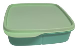 Tupperware to Go Lunchbox clevere Pause 550 ml Brotdose mit Trennwand Eco+ Schule Dose mit Abtrennung (pastell grün 550ml)