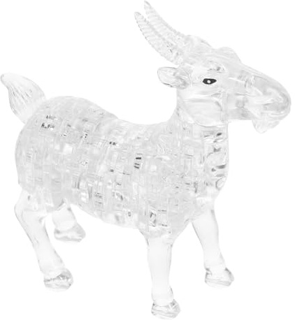 FRCOLOR Kristallglas Puzzle Mit Ziegentier Design Weiß Selbstinstallierbares Geburtstagsgeschenk Für Büro Oder Zuhause Dekoration
