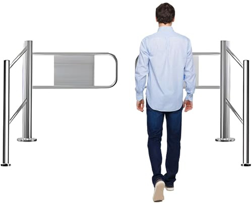 Puerta peatonal de cierre automático, barrera de acceso de acero inoxidable, puerta batiente de seguridad para biblioteca, tienda, fábrica, portal de entrada con mecanismo de cierre automático