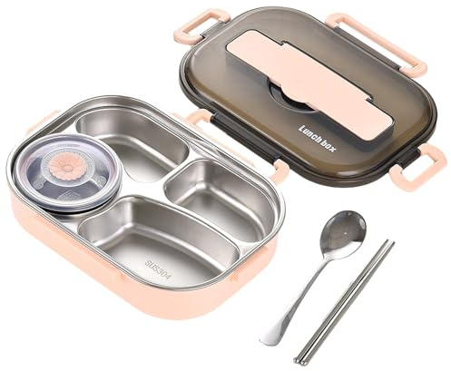Bagiaope Thermo Lunchboxs Kinder | Brotdose Kinder Mit Fächern Edelstahl | Isolierte Auslaufsichere Lunchboxs | Tragbare Lebensmittelaufbewahrungsbox für Studenten, Arbeiter, Mittagessen