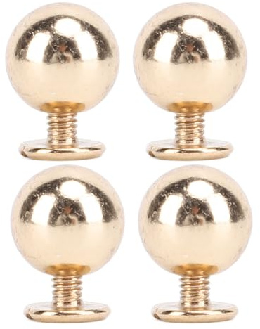 Yctze 50 Juegos de Kits de Remaches Redondos: Remaches de Hierro de 8 Mm para Ropa, Artesanía y Adornos Decorativos (Gold)